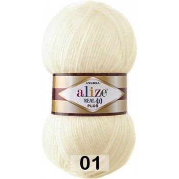 Alize Angora Real 40, цвет 01 кремовый