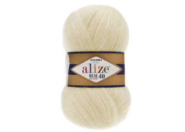 Alize Angora Real 40, цвет 01 кремовый