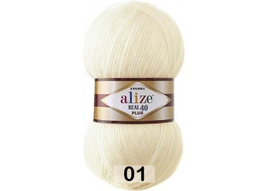 Alize Angora Real 40, цвет 01 кремовый