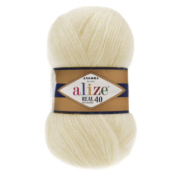 Alize Angora Real 40, цвет 01 кремовый