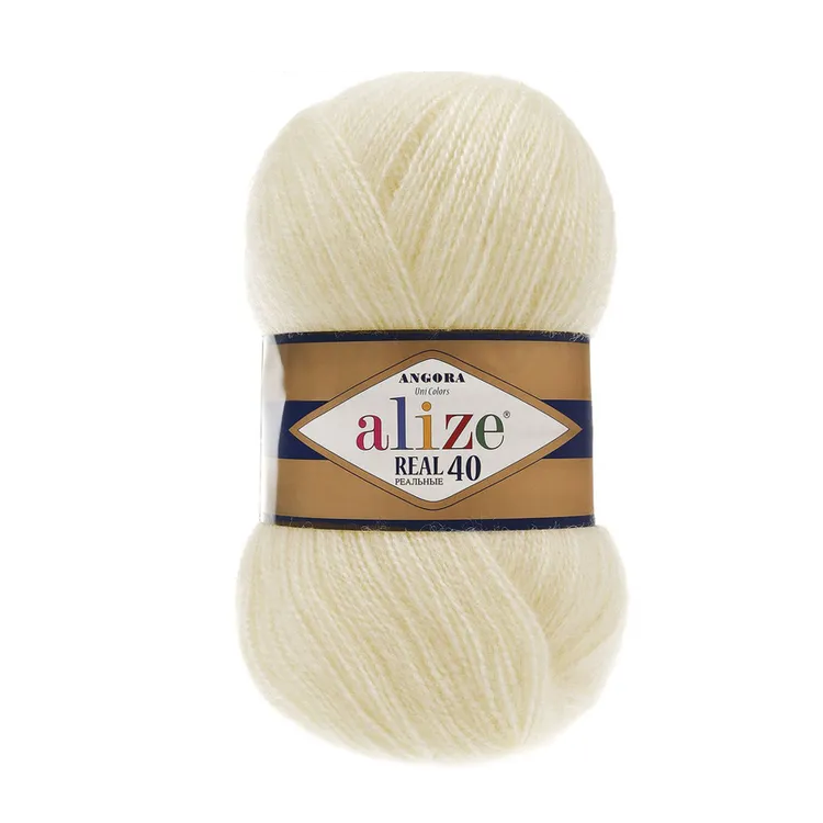 Alize Angora Real 40, цвет 01 кремовый